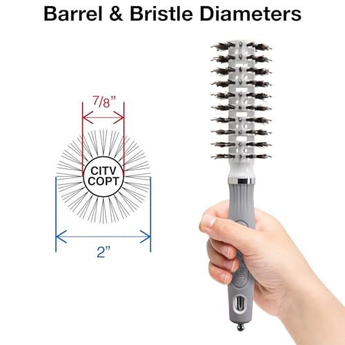 Olivia Garden Ceramic Ion Turbo Vent Pro Hair Brush Petite 2" - Round Dry Styling Tool