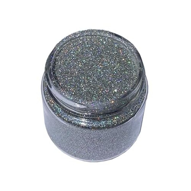 Holographic Silver Biodegradable Ultra-Fine Cosmetic Grade Glitter 0.75 oz jar - Vegan & Made in The USA