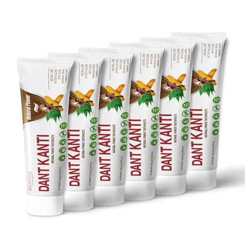 Herbal Fluoride-Free Toothpaste with Neem Clove Babool - Natural Oral Care Pack of 6