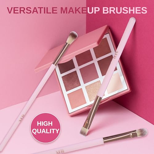 14-Piece Rose Gold Makeup Brush Set with Eyelash Curler & Tweezers
