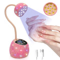 CGBE UV LED Nail Lamp, 36W Mini Cordless Flash Cure Lamp, USB Rechargeable Goosenecks LED Nail Light with 4 Timers & Auto Sensor for Salon Home DIY Use, Pink Diamond