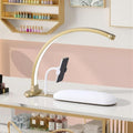 Nail Desk Lamp with Arm Rest - Shadow-Free Half Moon Light, Dimmable, Gold