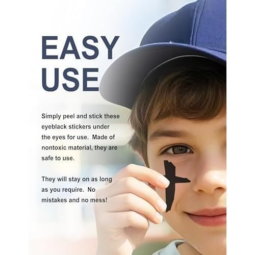 48 Pairs Sports Eye Black Stickers, Sports Eyeblack Stickers Breathable Eye Strips for Baseball Football Softball Lacrosse Fans on Game Day (Cross)