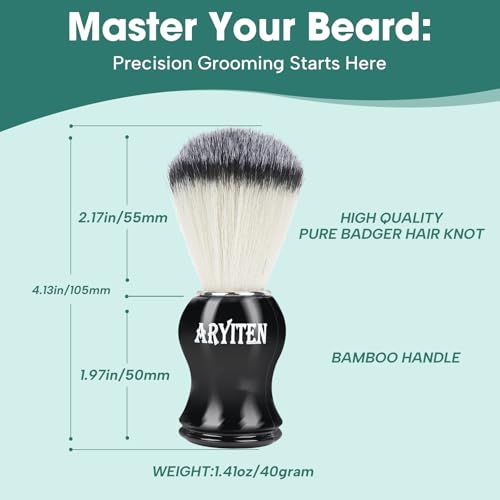 Shaving Brush Set for Men, Premium Shaving Kit for Men, Perfect for Wet Shave with Shaving Cream & Soap, Suitable for Razor, Trimmer, Clippers, Ideal Gift for Birthday and More