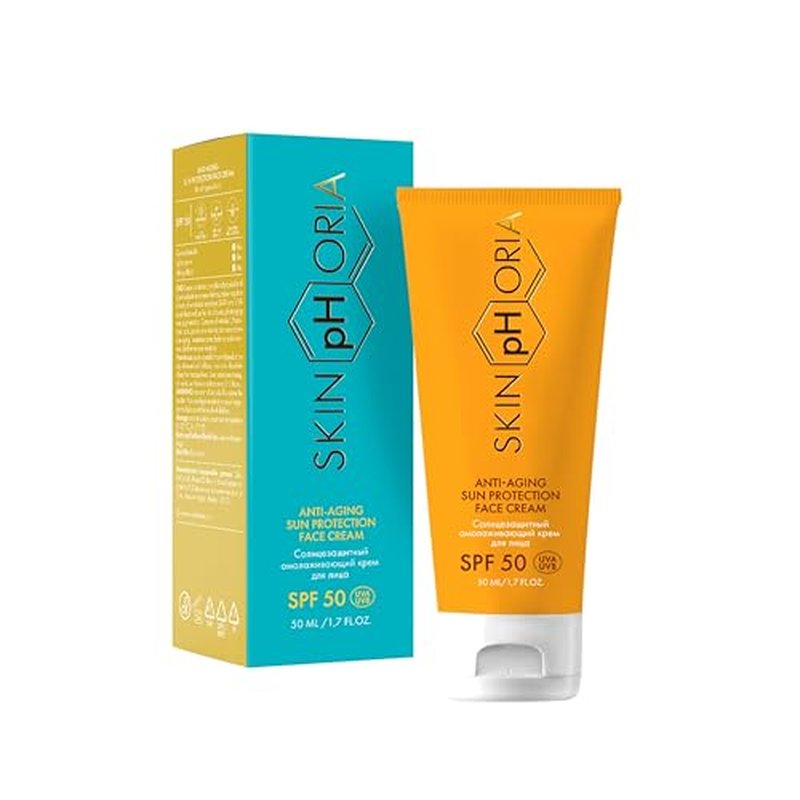 Anti-Aging Sun Protection Cream SPF 50 ? Broad Spectrum Daily Face Cream for All Skin Types ? Helps Protect Skin and Support a Youthful Glow ? With Jojoba & Rosehip Oils ? 50ml