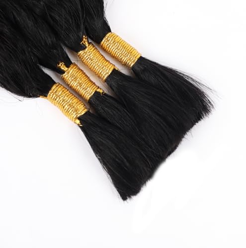 16 Inch Wet and Wavy Human Braiding Hair No Weft for Boho & French Braid - Super Wave (#1b)
