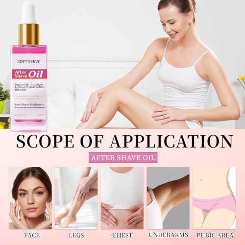 Strawberry Vanilla After Shave Oil, Soothing and Moisturizing, Prevents Ingrown Hair and Razor Burn, Natural Extracts, Fast Absorption, Irritation-Free Skin for Daily Use