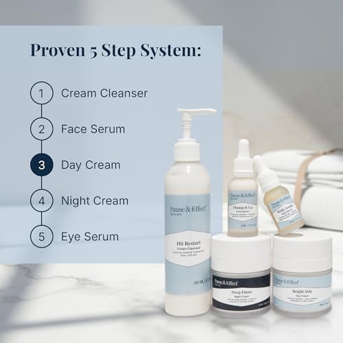 Pause & Effect Vitamin C Day Cream for Menopausal Skin, Brightening Daily Moisturizer with Peptides, Ectoin and Ferulic Acid, Hydrating Cream for Radiance and Even Tone