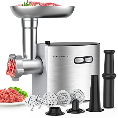 CHEFFANO AZ-MG091DG Heavy Duty Electric Meat Grinder 2800W Max with 2 Blades & Sausage Kit