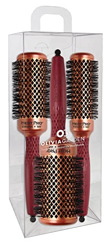 Olivia Garden HeatPro 3-Piece Thermal Round Brush Set Heat Resistant Up to 550°F