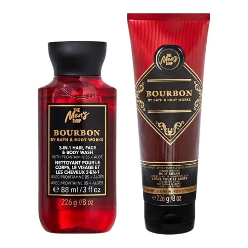 Bath & Body Works Men's Bourbon Body Cream Set - 8 oz, Pack of 2
