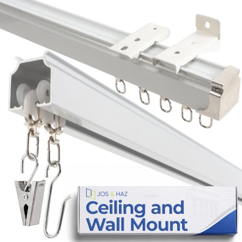 Jos & Haz Ceiling Curtain Track 13.1ft Aluminum Wall & Ceiling Mount - White