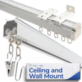 Jos & Haz Ceiling Curtain Track 13.1ft Aluminum Wall & Ceiling Mount - White