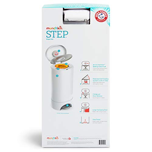 Diaper Pail - Munchkin STEP Powered by Arm & Hammer with Odor Control & Refill Pack