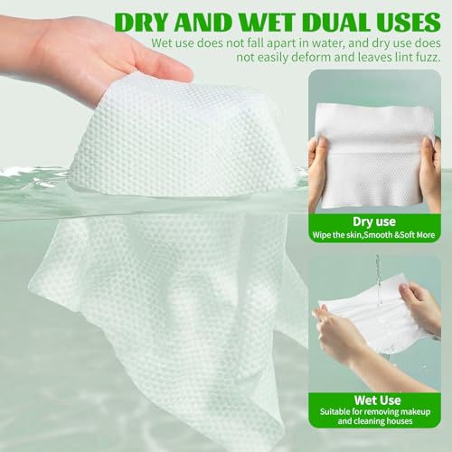 Disposable Face Towels 100 Count Pack of 4 - Biodegradable & Ultra Soft Facial Wipes for Sensitive Skin
