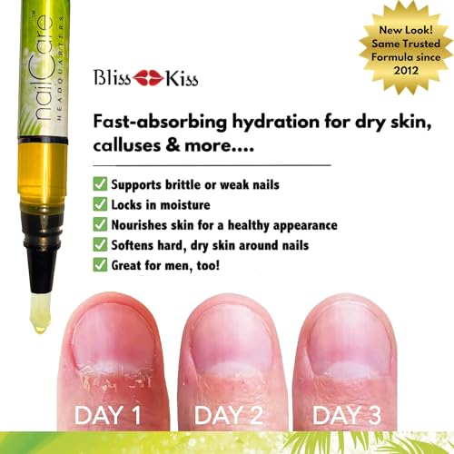 Cuticle Oil Pen for Nails - Nail Strengthener & Growth Oil and Serum for Damaged Nails, Hangnails w/Jojoba cuticle oil?Coconut Lime Verbena Fragrance - Holographic Glitter Pens 4-Pack