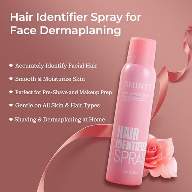 Hair Identifier Spray for Face Shaving,Facial Dermaplane Spray for Smooth Skin&Flawless Makeup-prep,Botanical Extracts,All Skin Types,Gifts for Women,2pcs