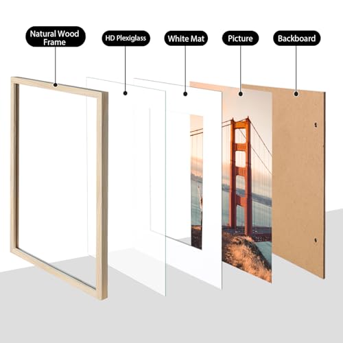 Solid Wood A1 Picture Frame Natural Finish 23.4 x 33.1 in - Pack of 2