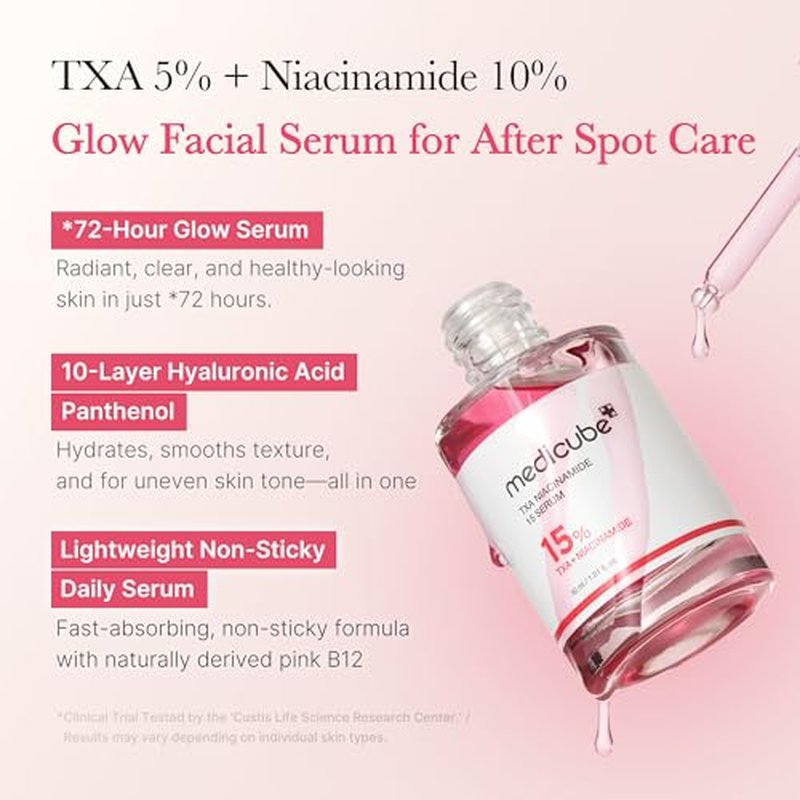 medicube Red Power Duo for After Spot Care Use: TXA+Niacinamide 15% Glow Facial Serum and Power Soothing Spray