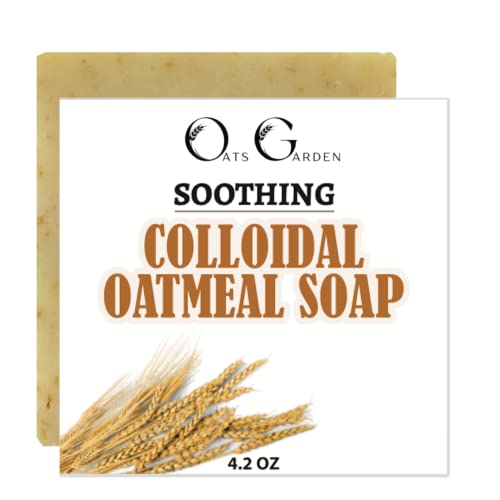 Soothing Colloidal Oatmeal Bar Soap- Eczema, Psoriasis 4.2 oz Natural- Fragrance Free- Oats Garden