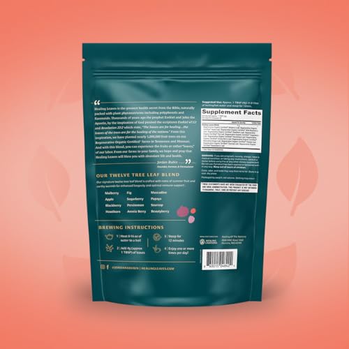Healing Leaves Longevity Blend Loose Leaf Tea - Organic Fruit Tree Leaves, Caffeine-Free, 30 Servings