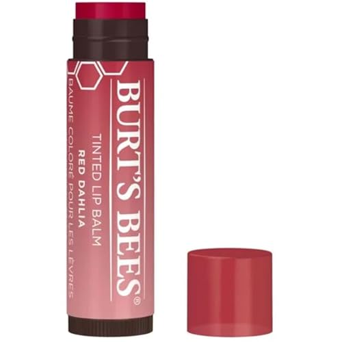 Burt's Bees Tinted Lip Balm | 3 Lip Balms - Red Dahlia, Hibiscus, Zinnia