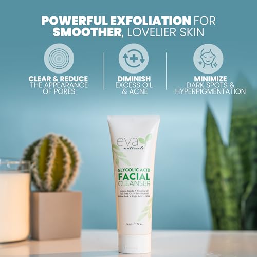 Eva Naturals Glycolic & Salicylic Acid Facial Cleanser - Tea Tree, 1 Fl Oz
