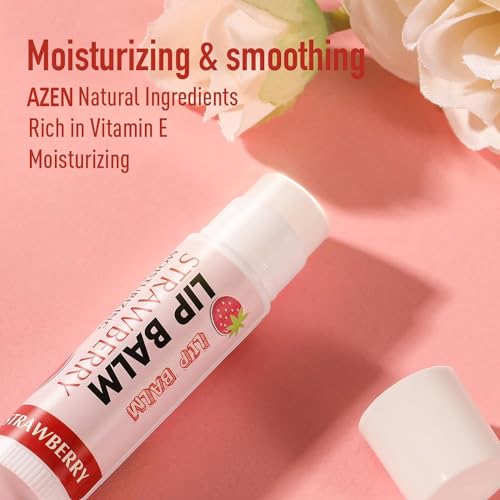 AZEN 120 Pack Lip Balm Bulk Set - 12 Flavors Moisturizing Lip Balms with Natural Ingredients - D-120