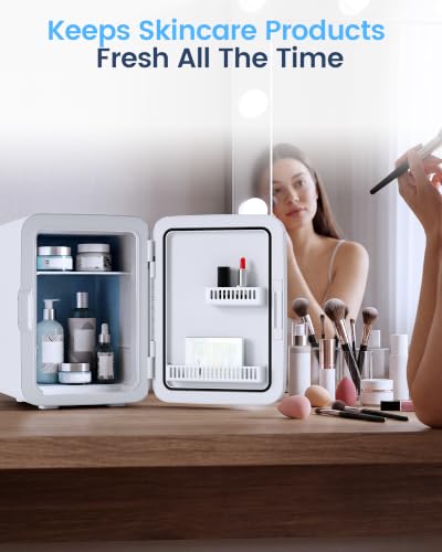 Mini Fridge 10L Compact Portable Refrigerator with AC/DC Power, White - Variation: White / 10L (15 Cans)