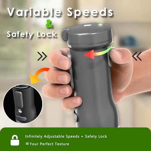 Grey 5-in-1 Cordless Hand Blender with Rechargeable Battery & Multi-Functional Attachments