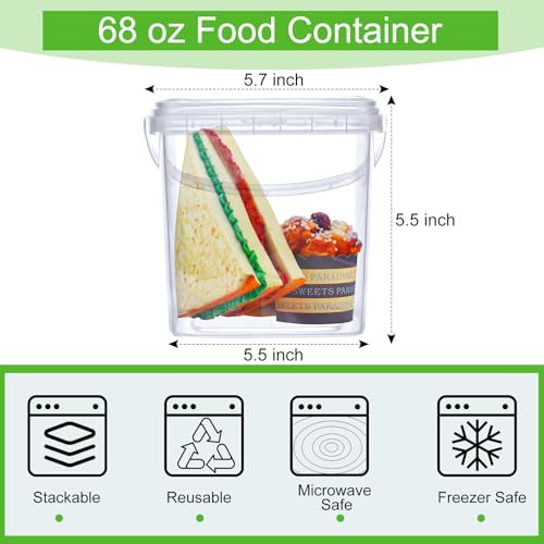 Macarrie 50 Pack 68 oz Square Food Storage Containers with Airtight Lids