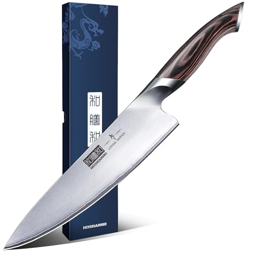 HOSHANHO 8-Inch Japanese High Carbon Steel Chef's Knife - Ultra Sharp, Ergonomic Handle