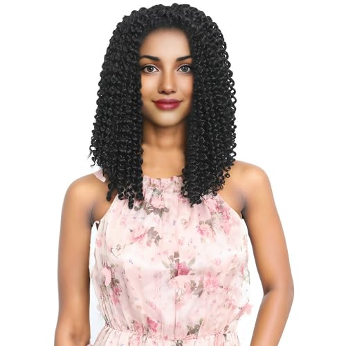LHNHAIR 7 Packs Passion Twist Water Wave Crochet Hair 12 Inch 1B