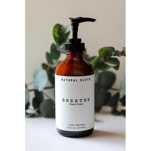Liquid Hand Soap - Non-Toxic | Made with Aloe and Shea Butter | Plant-Based | Scented With Only Pure Essential Oils | Paraben & Sulfate Free | 8 Fl Oz Breathe