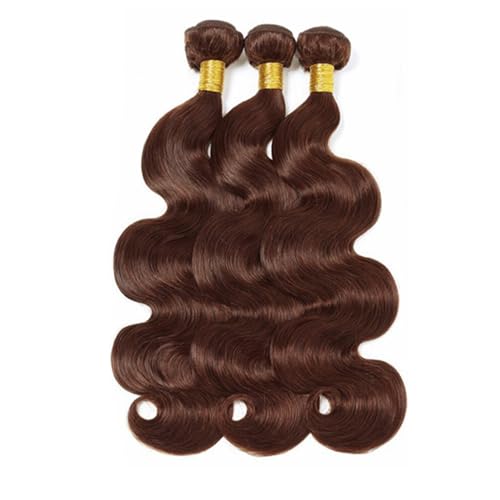 #4 Brown Bundles Human Hair Body Wave 16 18 20inch – Unprocessed Brazilian Virgin Remy 3 Bundles 50g