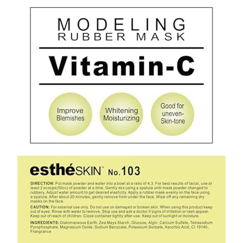 (2 pack) No.103 Vitamin-C Modeling Mask Powder for Professional Facial Treatment, 35 Oz.