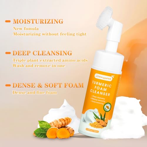 3 Pack Turmeric Soap Bar Turmeric Facial Cleanser for Face & Body, Turmeric Face Wash Turmeric Foaming Cleanser Turmeric Wash Facial Cleanser, Turmeric Bar *2 Turmeric Facial Cleanser 5.28 Fl.Oz