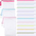 Sunnyray 400 Pcs 10 Colors Mesh Soap Bags Handmade Soap Mesh Nets with Drawstring Exfoliating Pouch for Foaming and Drying for Shower Body Facial Cleaning Tool