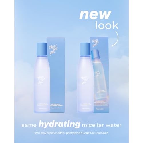 Then I Met You Living Sea Cleansing Tonic, Face Toner & Makeup Remover Micellar Water with Deep Sea Water, Papaya Enzymes & Licorice Root, Vegan & Clean Skincare, 6.08 oz
