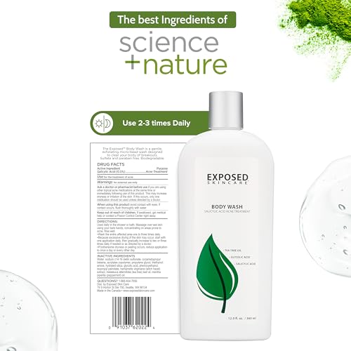 Body Acne Wash with 0.5% Salicylic Acid for Clearer Skin - Gentle, Paraben-Free