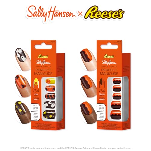 Sally Hansen Salon Effects Perfect Manicure Press-On Nails, When Chocolate Met PB, Press On Nails, Non-Damaging Adhesive Tabs, File, and Alcohol Pad Included
