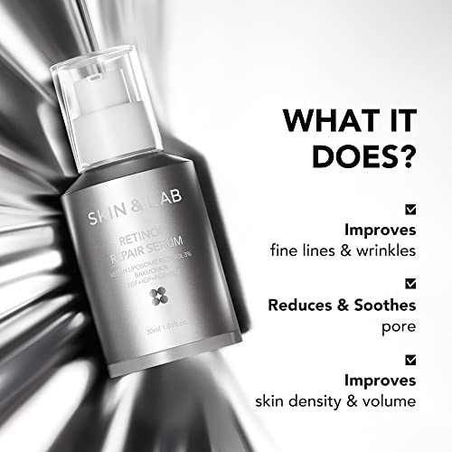 [SKIN&LAB] Double Retinol Wrinkle Care Skincare Set: Includes Retinol Serum and Roller Cream