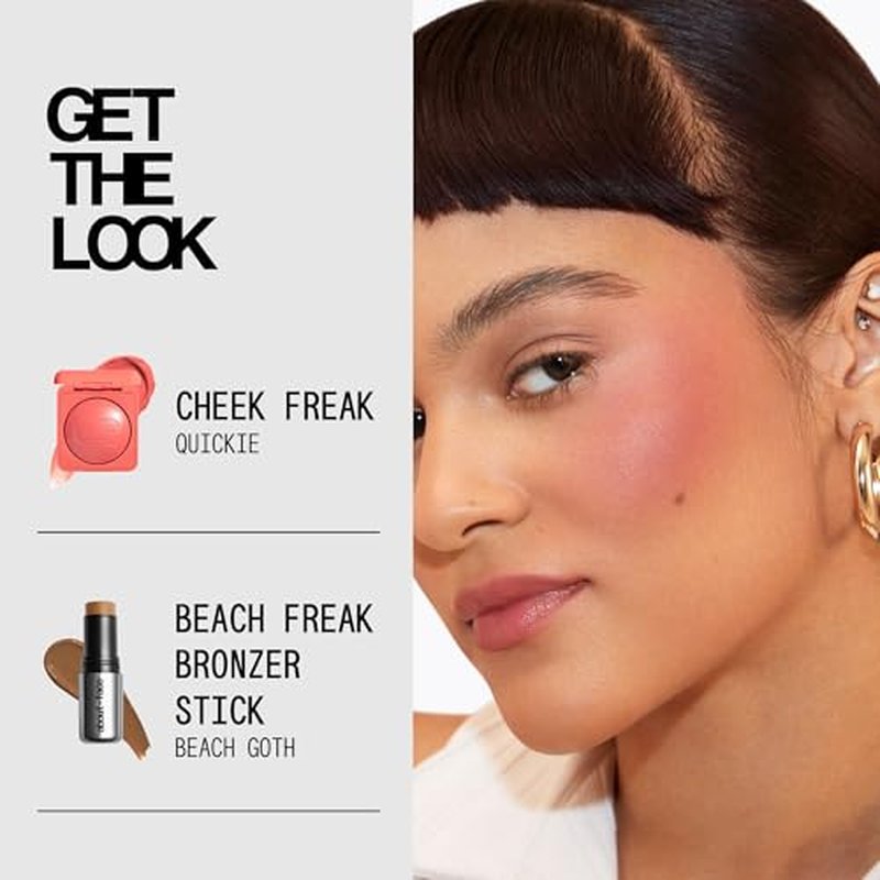 about-face Cheek Freak Blush Balm ? Buildable Cream Blush with Hyaluronic Acid & Meadowfoam Seed Oil ? Vegan, Cruelty-Free, Clean Beauty ? 0.35 oz (Quickie ? Pinky Coral)