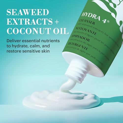 Repechage Hydra 4 Cleanser for Sensitive Skin ? Gentle Daily Facial Cleanser with Seaweed Extracts, Coconut & Olive Oils, Lactic Acid for Light Exfoliation & Removes Makeup, Balances Skin, 177mL / 6oz