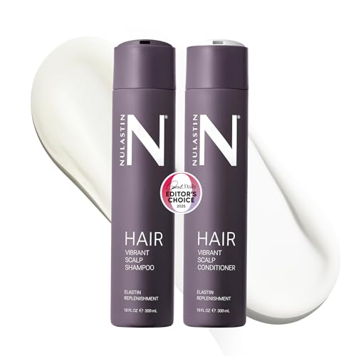 NULASTIN Vibrant Scalp Hair Shampoo & Conditioner Set - Strengthening, Color-Safe, 10 oz Each