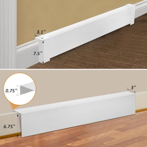 4 FT Baseboard Heater Cover with Endcaps - Left & Right - Variation 2