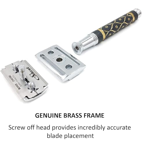 Heavyweight Safety Razor with Sandstone Handle - Compatible with Double Edge Blades