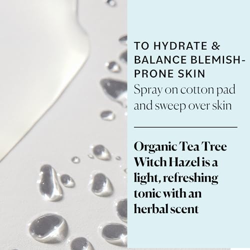 Sky Organics Organic Tea Tree & Witch Hazel for Face, Purifying Facial Toner to Hydrate, Soothe, Cleanse and Balance Blemish-Prone Skin, Helps Minimize The Appearance of Pores, 8 fl oz