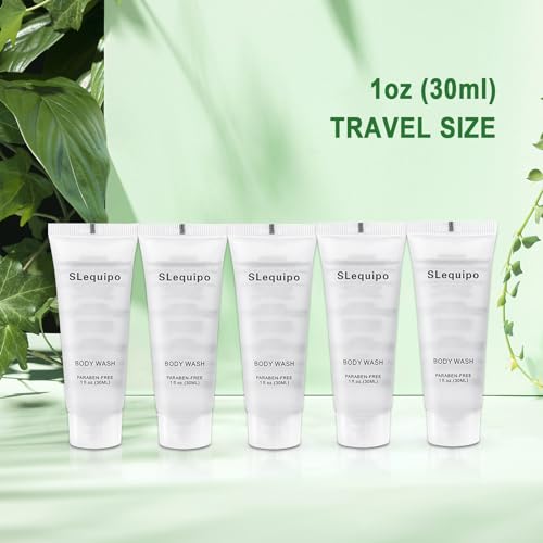 Travel Size Body Wash (1 fl oz, 50 Pack), Refreshing Hotel Body Wash, Mini and Small Size Guest Hotel Toiletries in Bulk
