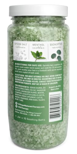 Muscle Bath Soak with Eucalyptus Mint - Mineral Salt Pack of 4 - Therapeutic Relaxation